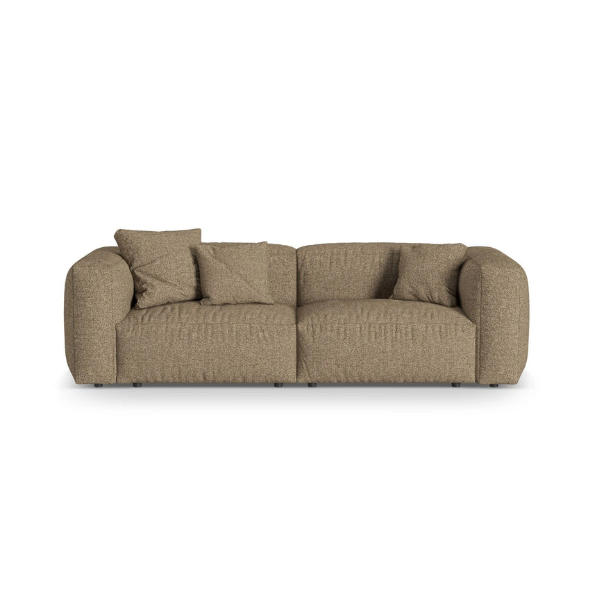 Martina 3-Sitzer Sofa, Sitztiefe 76 cm, aus Boucle in Cappuccino (Monet Cappucino), 240x106 cm von Micadoni – Bild 1