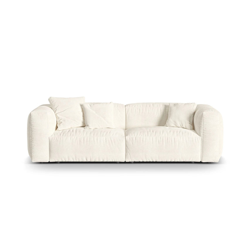 Martina 3-Sitzer Sofa, Sitztiefe 76 cm, aus Boucle in Elfenbein (Monet Nata), 240x106 cm von Micadoni – Bild 1