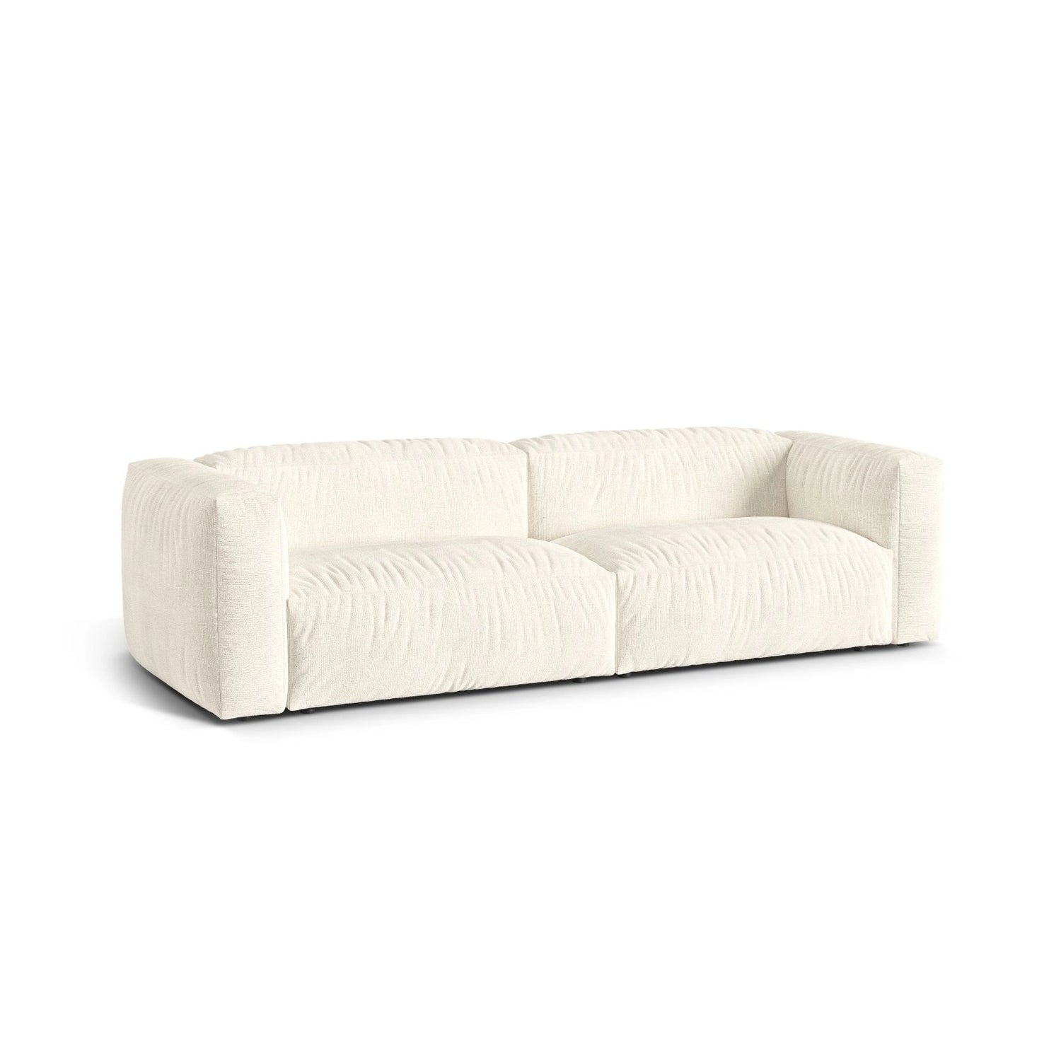 Martina 3-Sitzer Sofa, Sitztiefe 76 cm, aus Boucle in Elfenbein (Monet Nata), 240x106 cm von Micadoni – Bild 3
