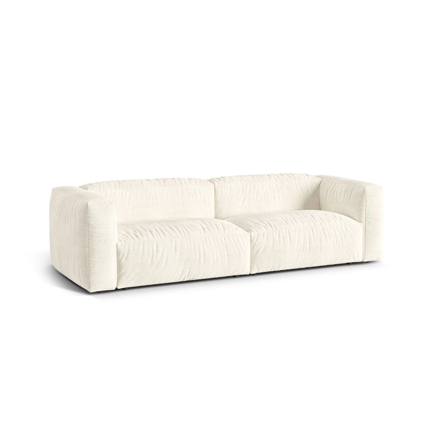 Martina 3-Sitzer Sofa, Sitztiefe 76 cm, aus Boucle in Elfenbein (Monet Nata), 240x106 cm von Micadoni – Bild 3