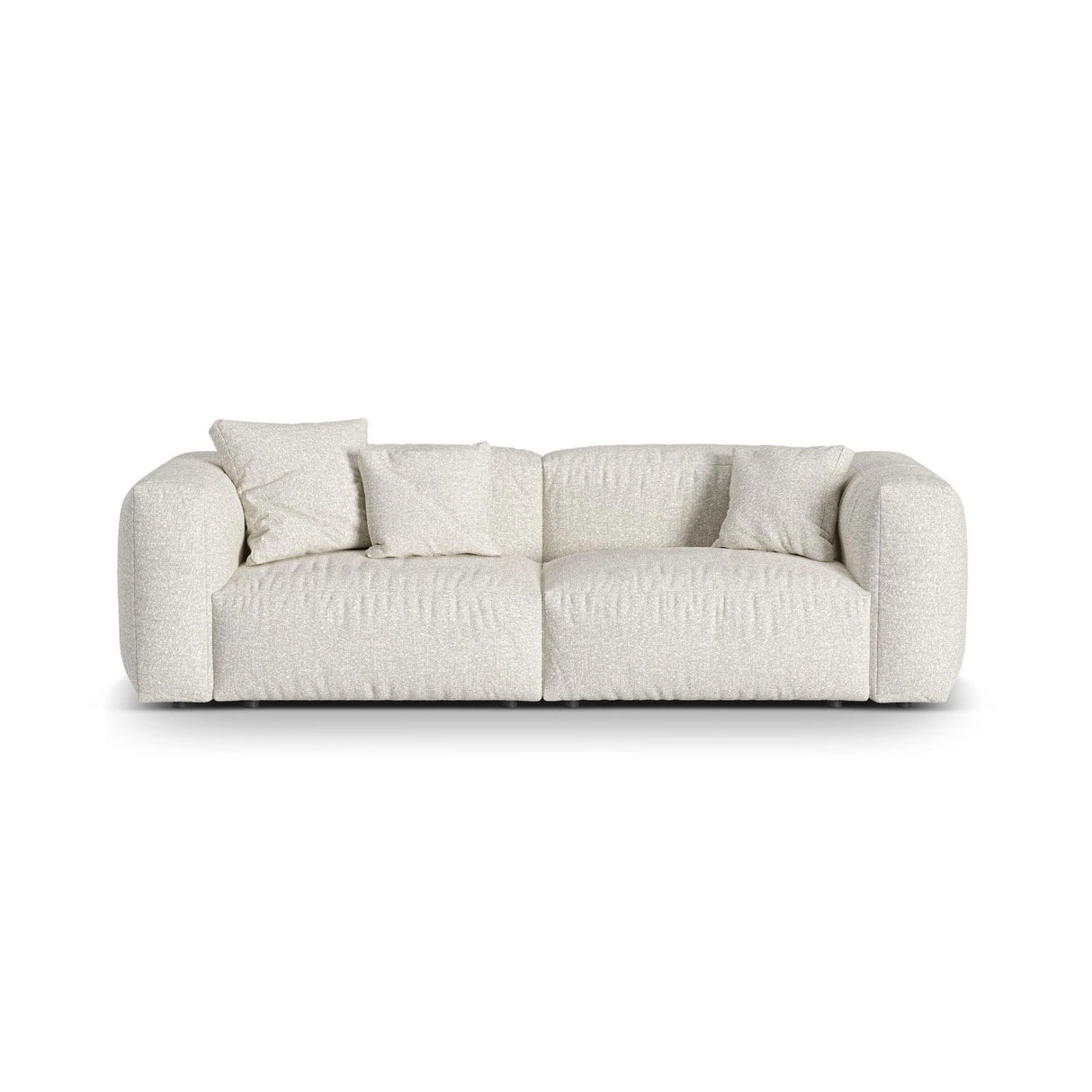 Martina 3-Sitzer Sofa, Sitztiefe 76 cm, aus Boucle in Grau Beige meliert (Monet Pearl), 240x106 cm von Micadoni – Bild 1