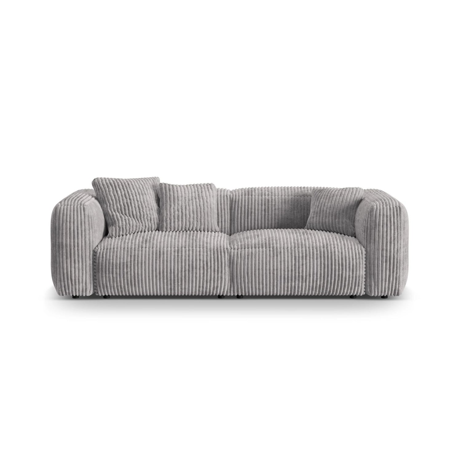 Martina 3-Sitzer Sofa, Sitztiefe 76 cm, aus Cord in Hellgrau (Tilia 86), 240x106 cm von Micadoni – Bild 1