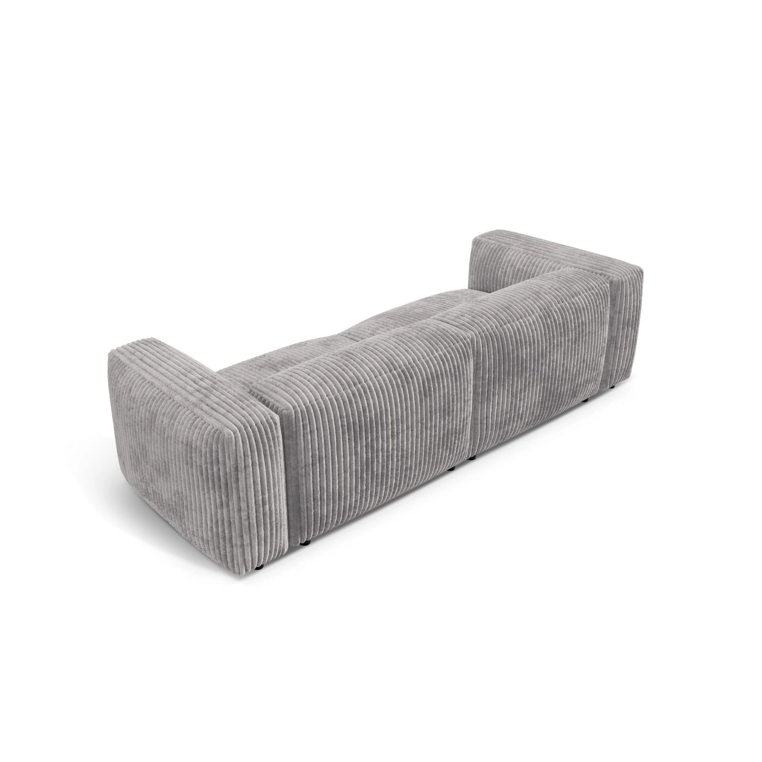 Martina 3-Sitzer Sofa, Sitztiefe 76 cm, aus Cord in Hellgrau (Tilia 86), 240x106 cm von Micadoni – Bild 4