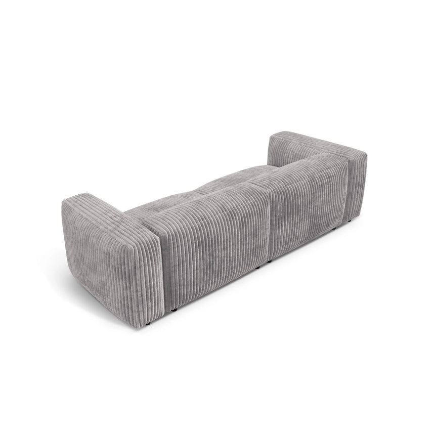 Martina 3-Sitzer Sofa, Sitztiefe 76 cm, aus Cord in Hellgrau (Tilia 86), 240x106 cm von Micadoni – Bild 4