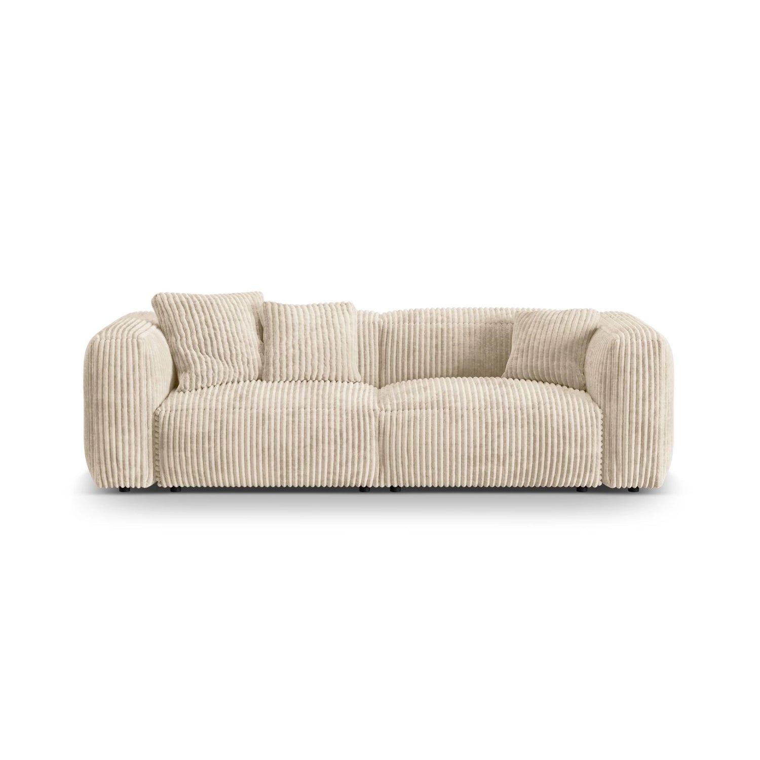 Martina 3-Sitzer Sofa, Sitztiefe 76 cm, aus Cord in Leichtes Beige (Tilia 03), 240x106 cm von Micadoni – Bild 1