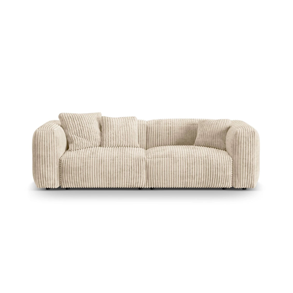 Martina 3-Sitzer Sofa, Sitztiefe 76 cm, aus Cord in Leichtes Beige (Tilia 03), 240x106 cm von Micadoni – Bild 1