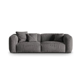 Martina 3-Sitzer Sofa, Sitztiefe 76 cm, aus Samt in Grau (Vogue 15), 240x106 cm von Micadoni – Bild 1