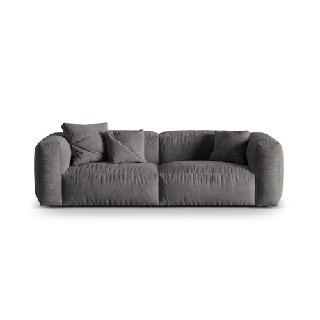 Martina 3-Sitzer Sofa, Sitztiefe 76 cm, aus Samt in Grau (Vogue 15), 240x106 cm von Micadoni – Bild 1