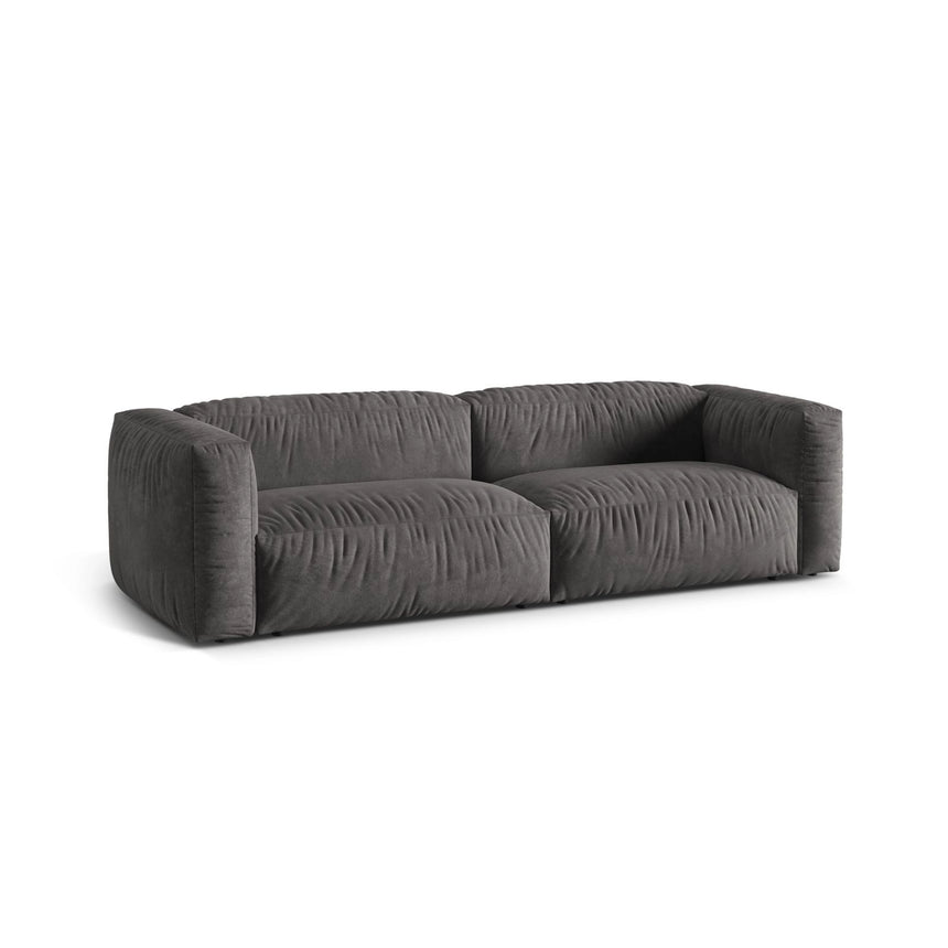 Martina 3-Sitzer Sofa, Sitztiefe 76 cm, aus Samt in Grau (Vogue 15), 240x106 cm von Micadoni – Bild 3