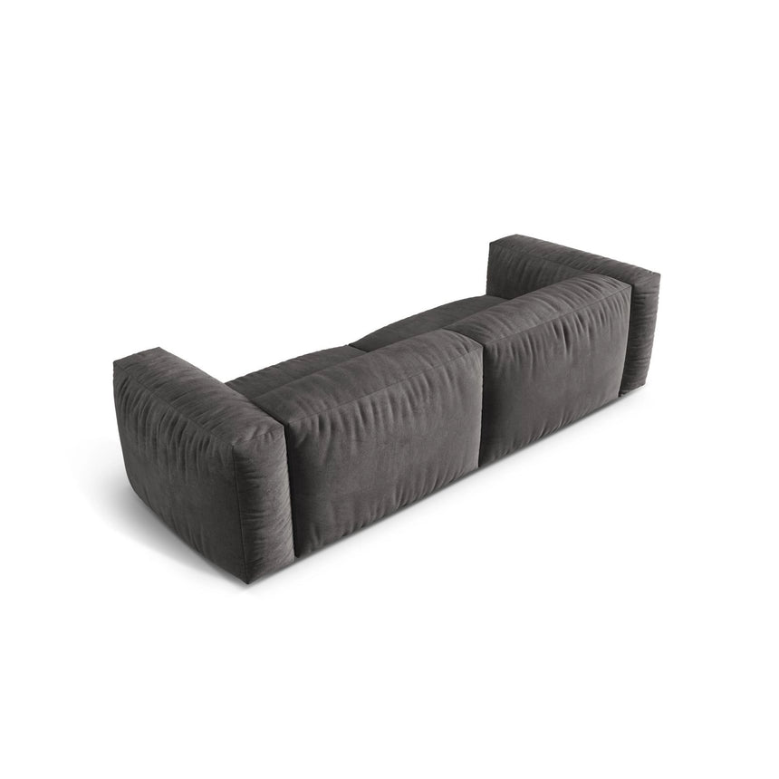 Martina 3-Sitzer Sofa, Sitztiefe 76 cm, aus Samt in Grau (Vogue 15), 240x106 cm von Micadoni – Bild 4