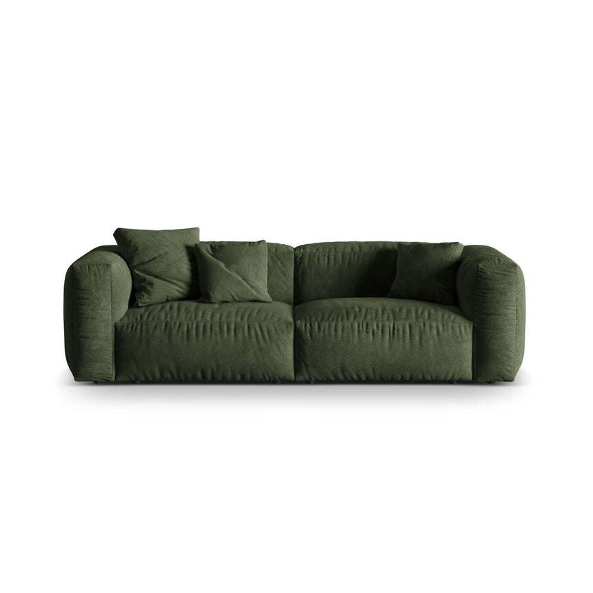 Martina 3-Sitzer Sofa, Sitztiefe 76 cm, aus Samt in Grün (Vogue 11), 240x106 cm von Micadoni – Bild 1