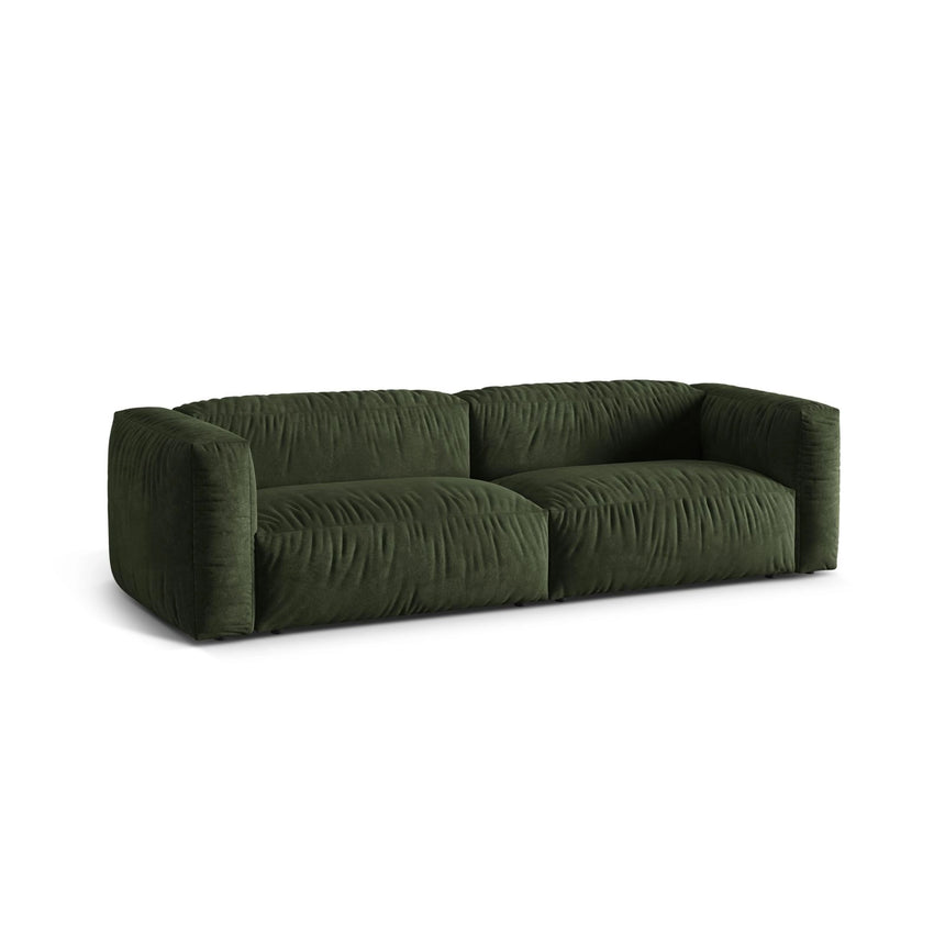 Martina 3-Sitzer Sofa, Sitztiefe 76 cm, aus Samt in Grün (Vogue 11), 240x106 cm von Micadoni – Bild 3