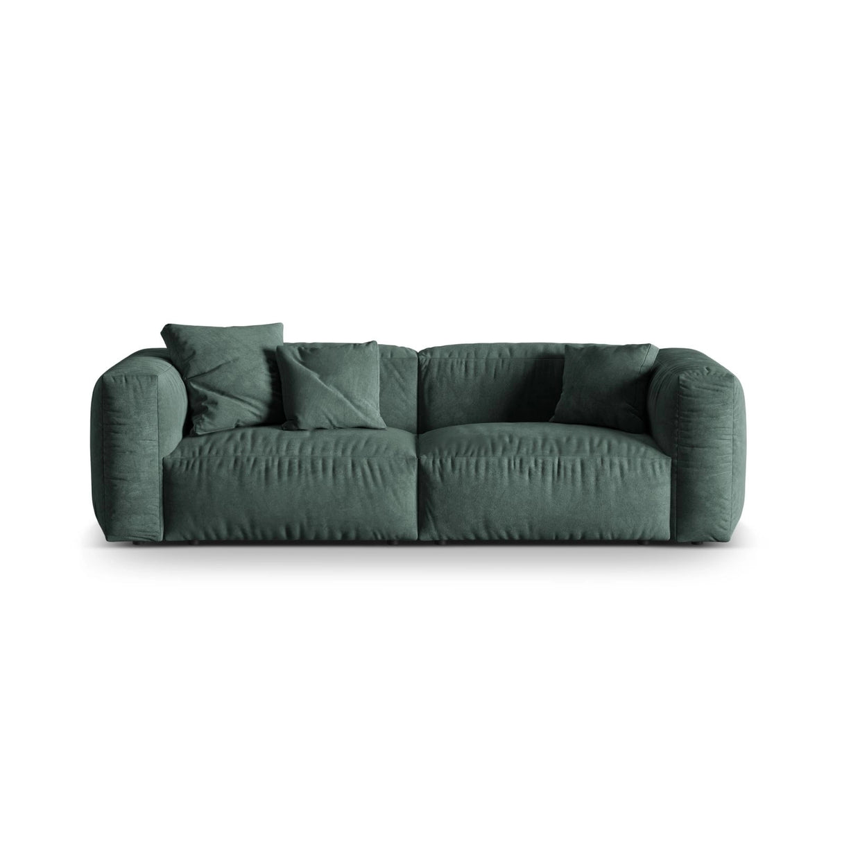 Martina 3-Sitzer Sofa, Sitztiefe 76 cm, aus Samt in Petrol (Vogue 12), 240x106 cm von Micadoni – Bild 1