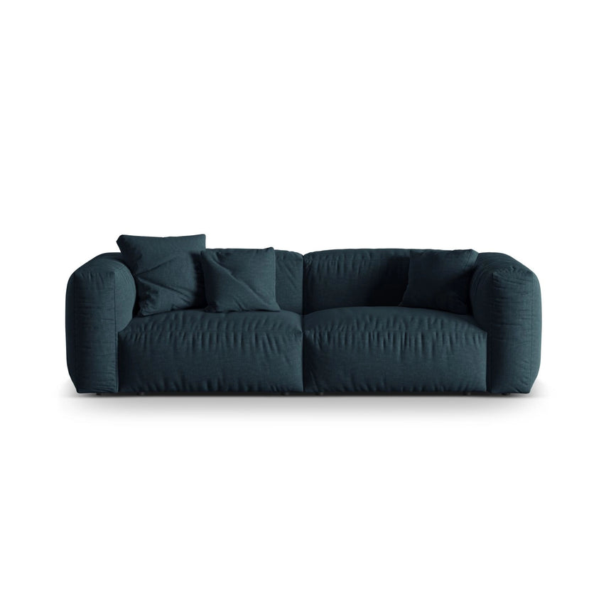 Martina 3-Sitzer Sofa, Sitztiefe 76 cm, aus Strukturierter Stoff in Blau Jeans (Boston Ocean), 240x106 cm von Micadoni – Bild 1