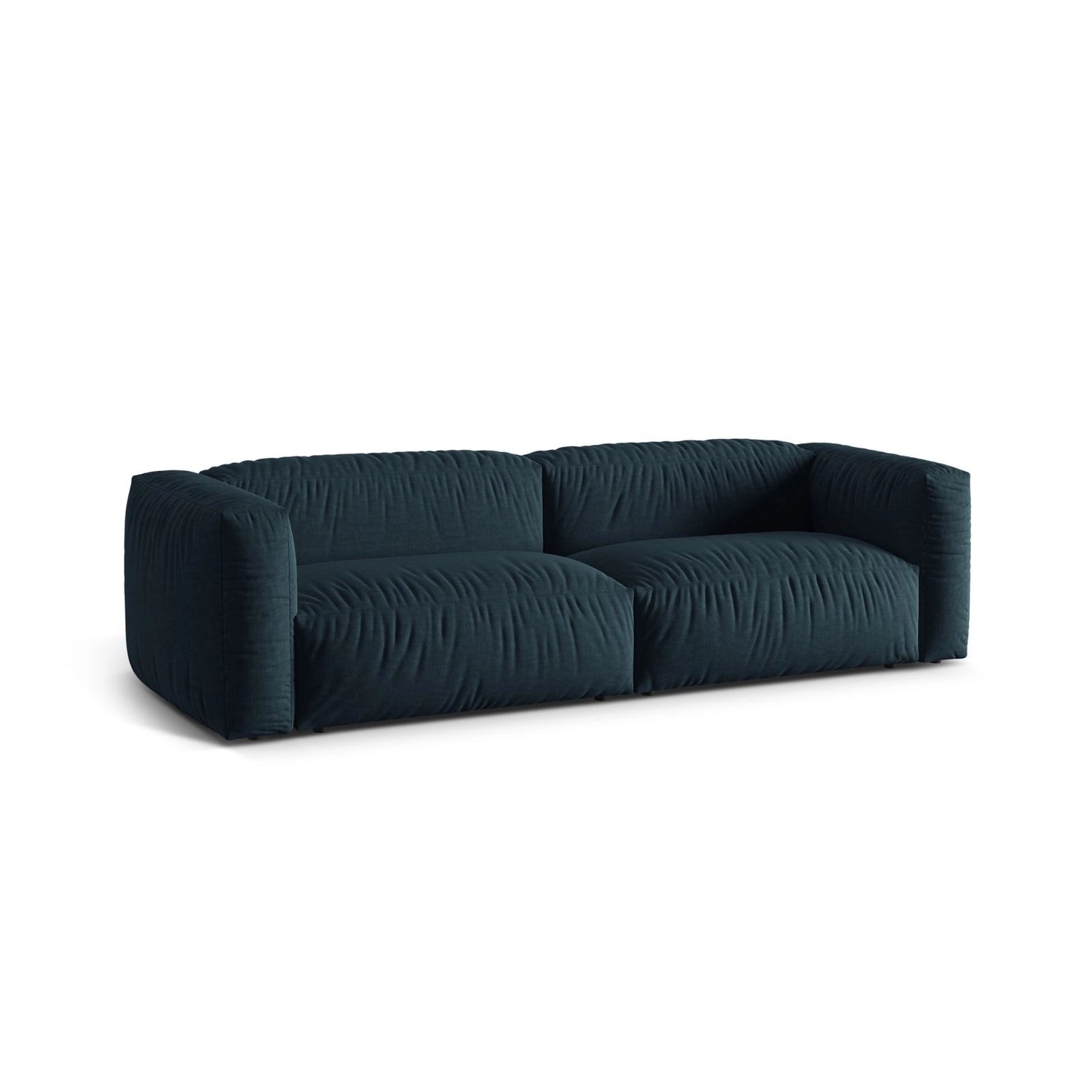 Martina 3-Sitzer Sofa, Sitztiefe 76 cm, aus Strukturierter Stoff in Blau Jeans (Boston Ocean), 240x106 cm von Micadoni – Bild 3