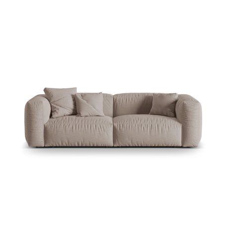 Martina 3-Sitzer Sofa, Sitztiefe 76 cm, aus Strukturierter Stoff in Dunkelbeige (Boston Trufa), 240x106 cm von Micadoni – Bild 1