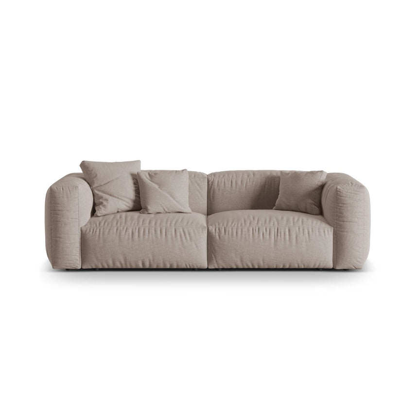 Martina 3-Sitzer Sofa, Sitztiefe 76 cm, aus Strukturierter Stoff in Dunkelbeige (Boston Trufa), 240x106 cm von Micadoni – Bild 1
