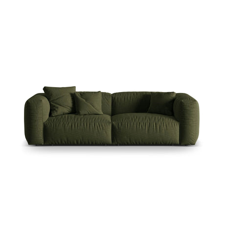 Martina 3-Sitzer Sofa, Sitztiefe 76 cm, aus Strukturierter Stoff in Grün (Boston Forest), 240x106 cm von Micadoni – Bild 1
