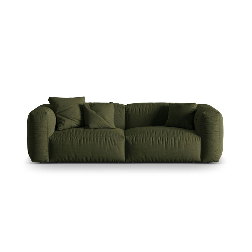 Martina 3-Sitzer Sofa, Sitztiefe 76 cm, aus Strukturierter Stoff in Grün (Boston Forest), 240x106 cm von Micadoni – Bild 1