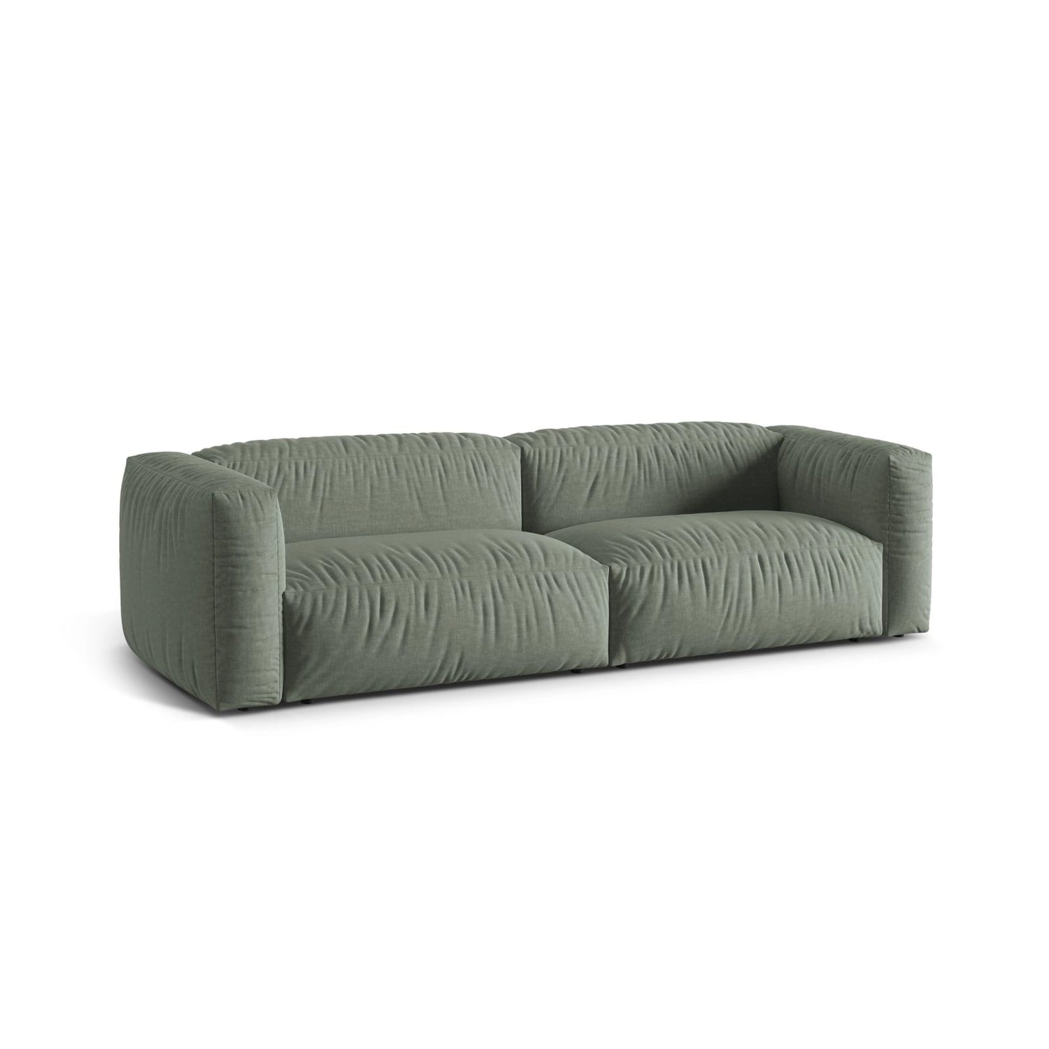 Martina 3-Sitzer Sofa, Sitztiefe 76 cm, aus Strukturierter Stoff in Moosgrün (Boston Water Green), 240x106 cm von Micadoni – Bild 3