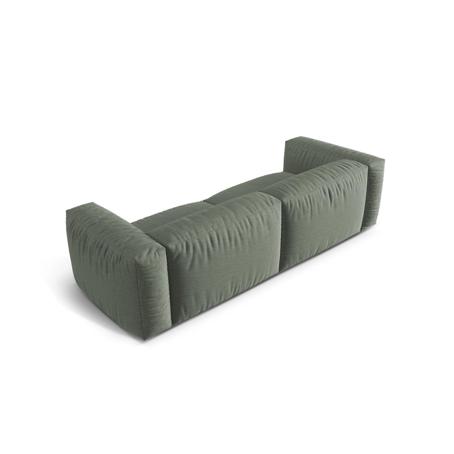 Martina 3-Sitzer Sofa, Sitztiefe 76 cm, aus Strukturierter Stoff in Moosgrün (Boston Water Green), 240x106 cm von Micadoni – Bild 4
