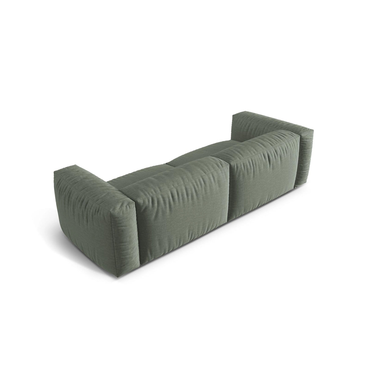 Martina 3-Sitzer Sofa, Sitztiefe 76 cm, aus Strukturierter Stoff in Moosgrün (Boston Water Green), 240x106 cm von Micadoni – Bild 4