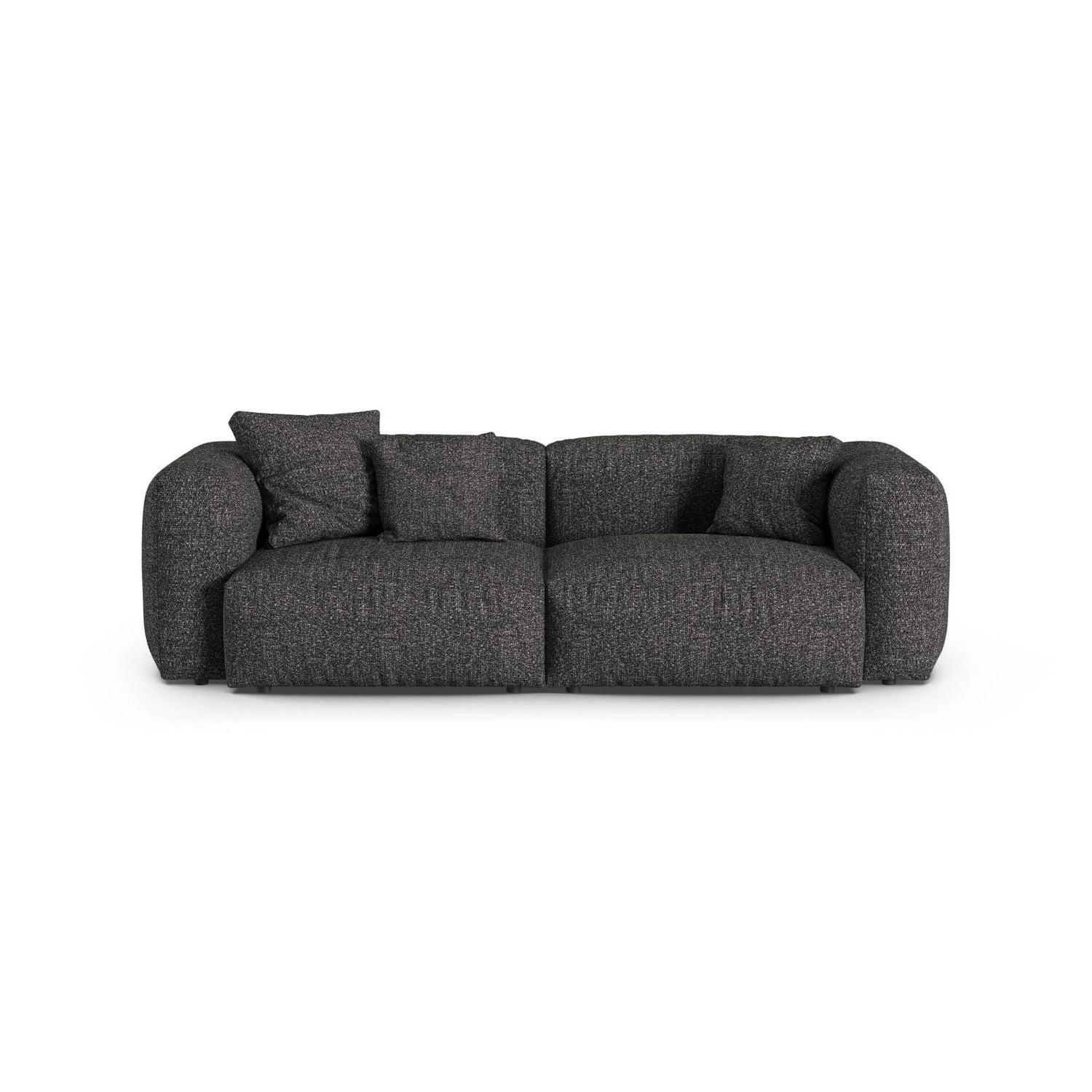 Martina 3-Sitzer Sofa, Sitztiefe 90 cm, aus Boucle in Anthrazit (Monet Anthracite), 240x120 cm von Micadoni – Bild 1