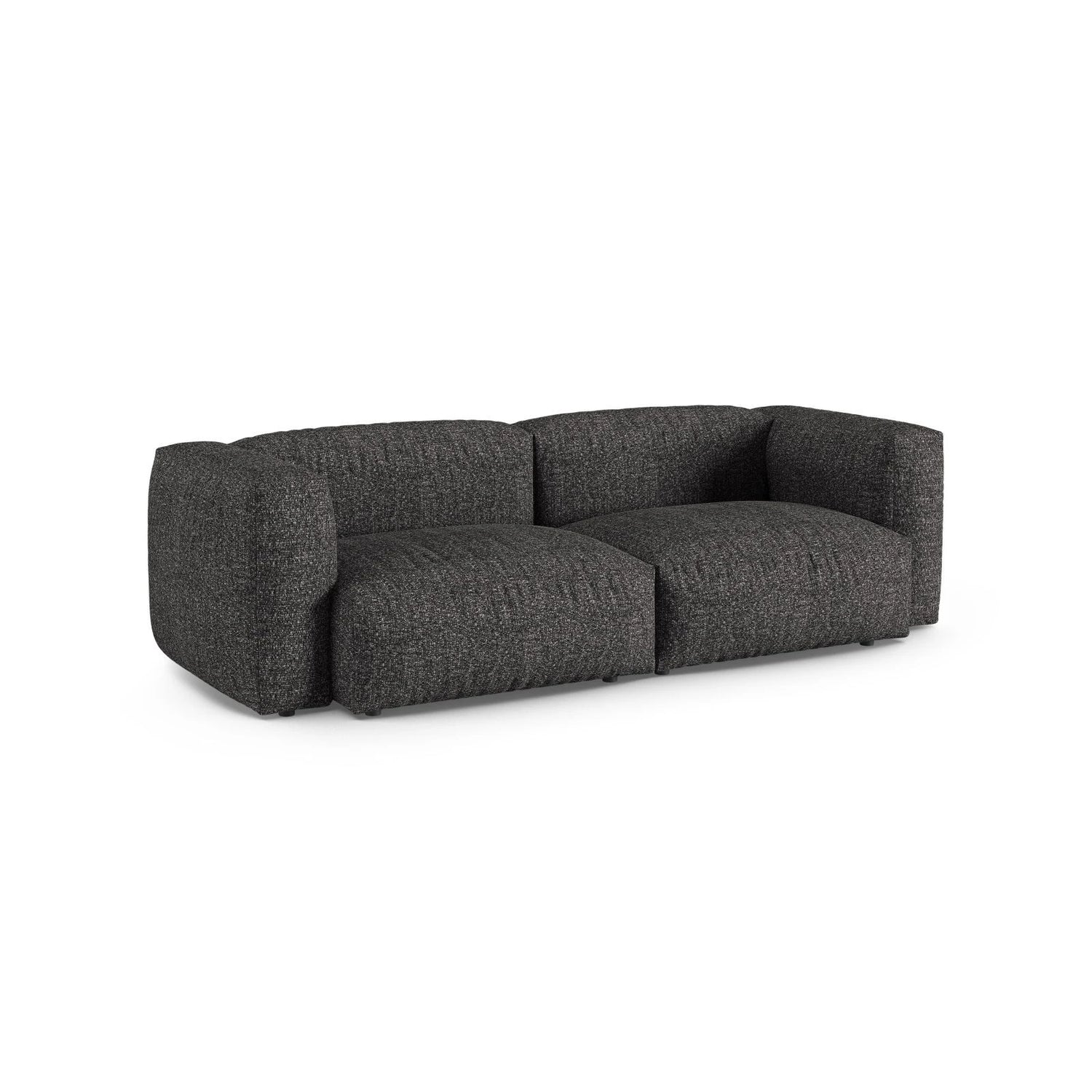 Martina 3-Sitzer Sofa, Sitztiefe 90 cm, aus Boucle in Anthrazit (Monet Anthracite), 240x120 cm von Micadoni – Bild 3