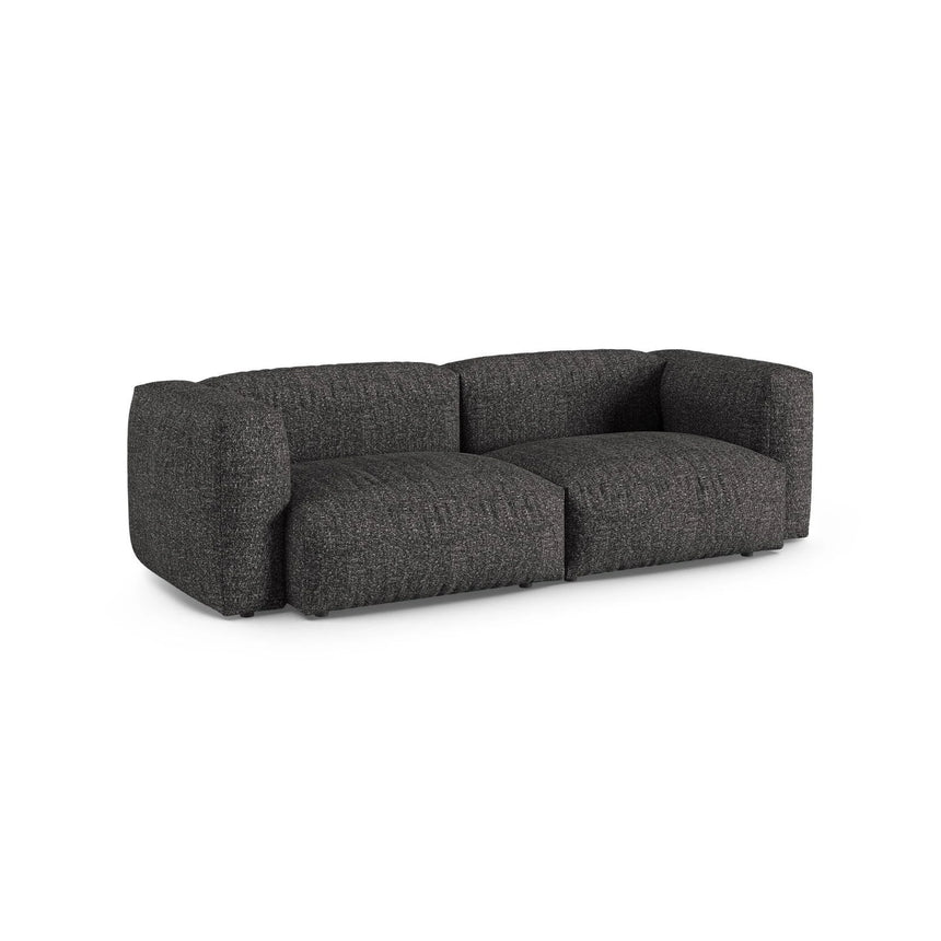 Martina 3-Sitzer Sofa, Sitztiefe 90 cm, aus Boucle in Anthrazit (Monet Anthracite), 240x120 cm von Micadoni – Bild 3
