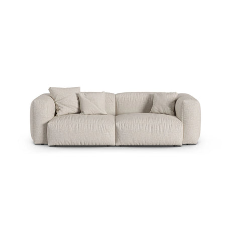 Martina 3-Sitzer Sofa, Sitztiefe 90 cm, aus Boucle in Beige (Monet Sand), 240x120 cm von Micadoni – Bild 1