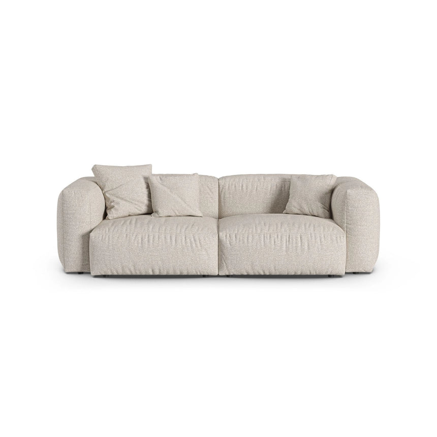 Martina 3-Sitzer Sofa, Sitztiefe 90 cm, aus Boucle in Beige (Monet Sand), 240x120 cm von Micadoni – Bild 1