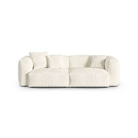 Martina 3-Sitzer Sofa, Sitztiefe 90 cm, aus Boucle in Elfenbein (Monet Nata), 240x120 cm von Micadoni – Bild 1