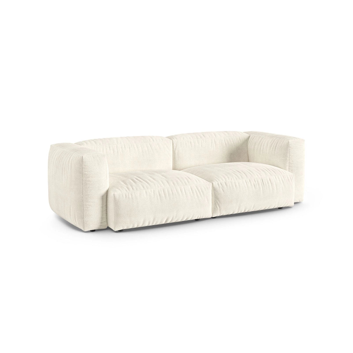 Martina 3-Sitzer Sofa, Sitztiefe 90 cm, aus Boucle in Elfenbein (Monet Nata), 240x120 cm von Micadoni – Bild 3