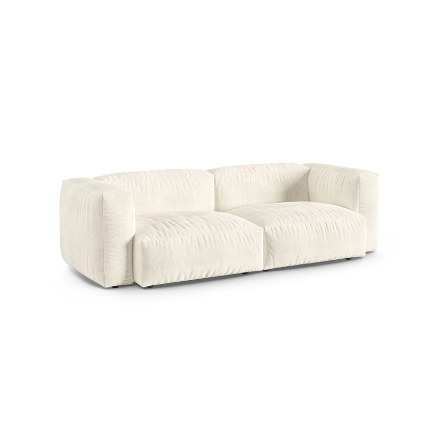 Martina 3-Sitzer Sofa, Sitztiefe 90 cm, aus Boucle in Elfenbein (Monet Nata), 240x120 cm von Micadoni – Bild 3