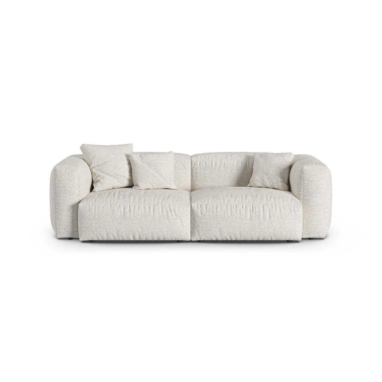 Martina 3-Sitzer Sofa, Sitztiefe 90 cm, aus Boucle in Grau Beige meliert (Monet Pearl), 240x120 cm von Micadoni – Bild 1