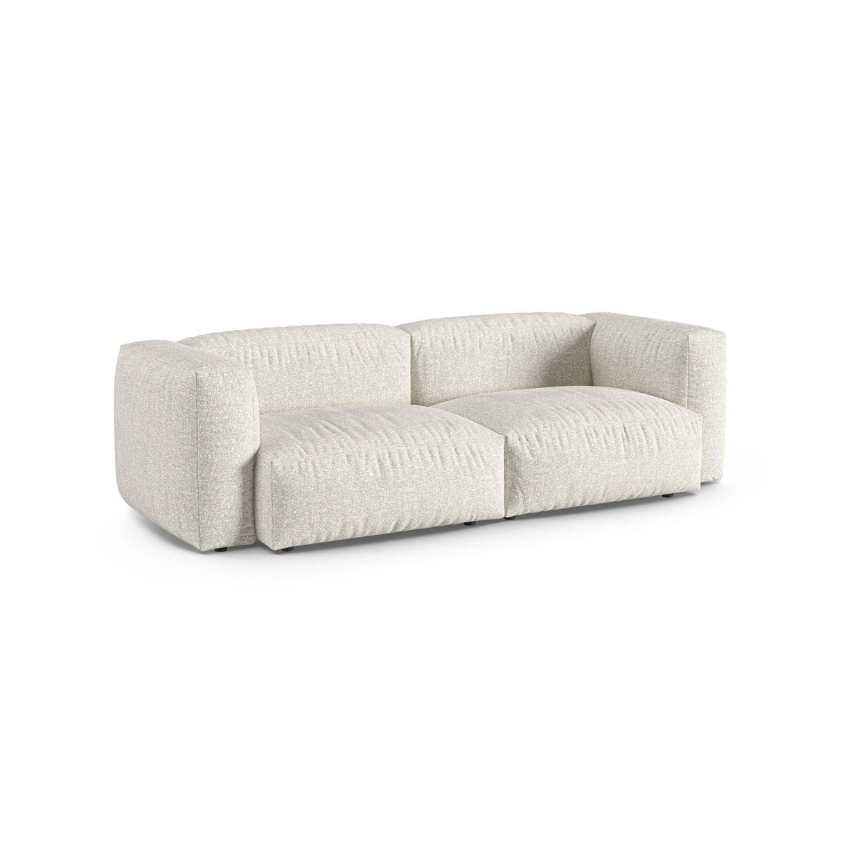 Martina 3-Sitzer Sofa, Sitztiefe 90 cm, aus Boucle in Grau Beige meliert (Monet Pearl), 240x120 cm von Micadoni – Bild 3