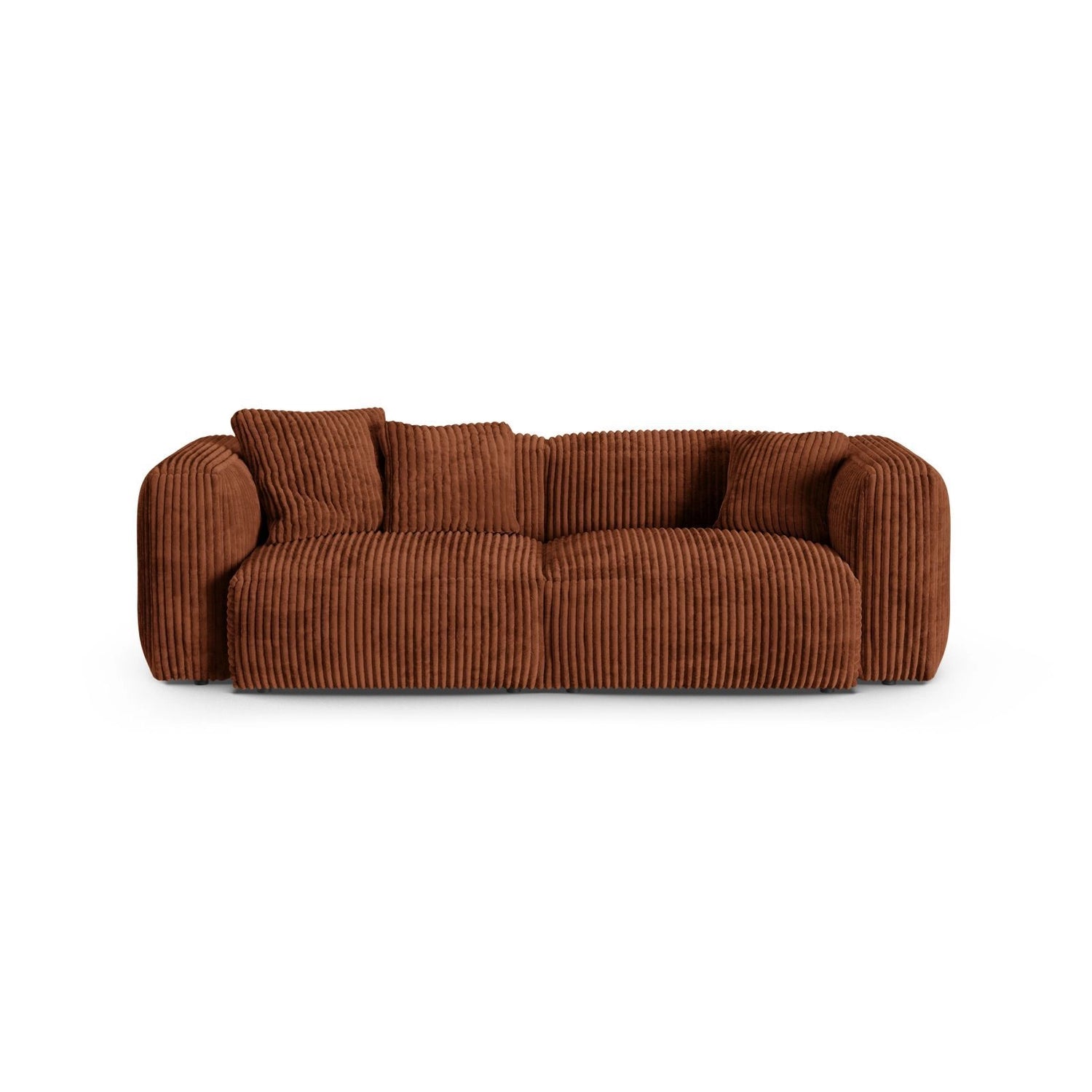 Martina 3-Sitzer Sofa, Sitztiefe 90 cm, aus Cord in Brick (Tilia 52), 240x120 cm von Micadoni – Bild 1