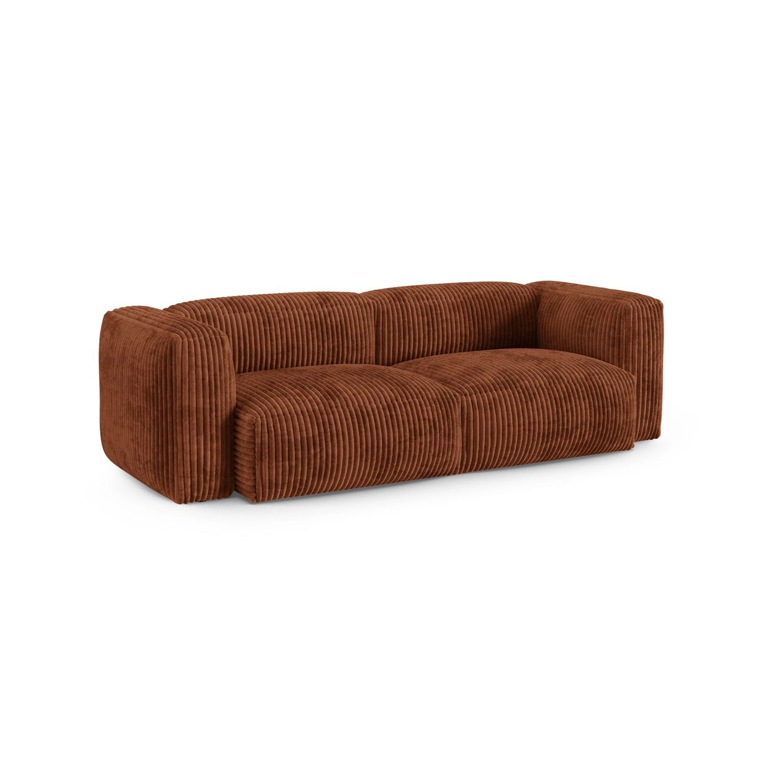 Martina 3-Sitzer Sofa, Sitztiefe 90 cm, aus Cord in Brick (Tilia 52), 240x120 cm von Micadoni – Bild 3