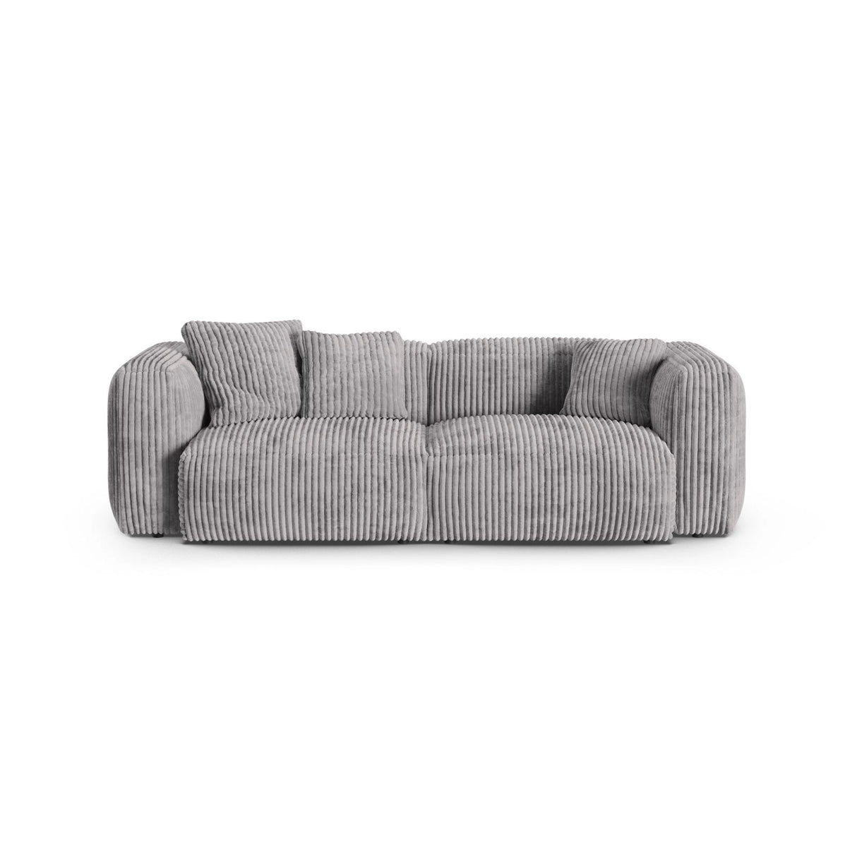 Martina 3-Sitzer Sofa, Sitztiefe 90 cm, aus Cord in Hellgrau (Tilia 86), 240x120 cm von Micadoni – Bild 1