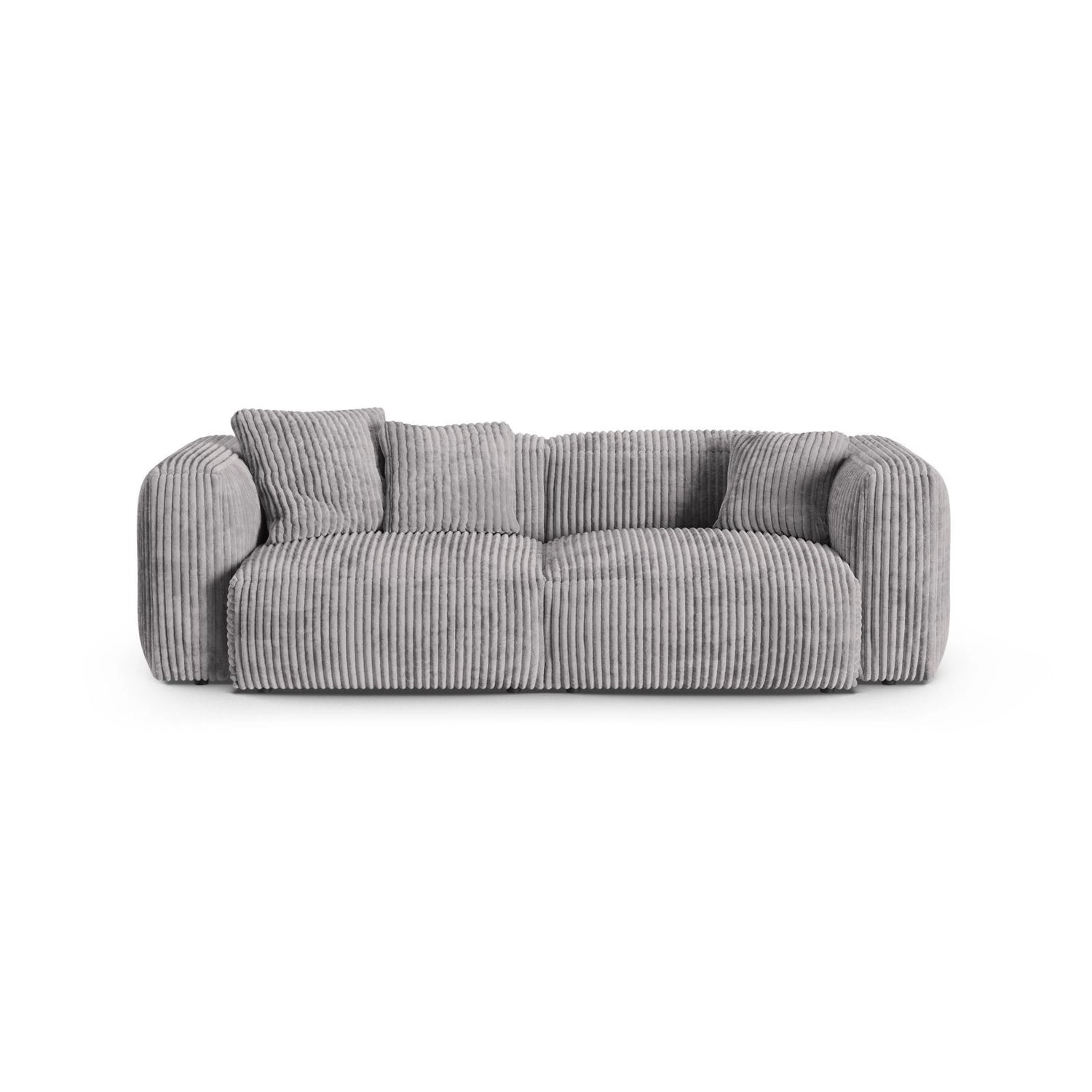 Martina 3-Sitzer Sofa, Sitztiefe 90 cm, aus Cord in Hellgrau (Tilia 86), 240x120 cm von Micadoni – Bild 1