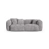 Martina 3-Sitzer Sofa, Sitztiefe 90 cm, aus Cord in Hellgrau (Tilia 86), 240x120 cm von Micadoni – Bild 1