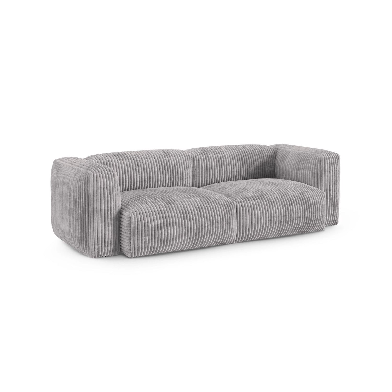 Martina 3-Sitzer Sofa, Sitztiefe 90 cm, aus Cord in Hellgrau (Tilia 86), 240x120 cm von Micadoni – Bild 3