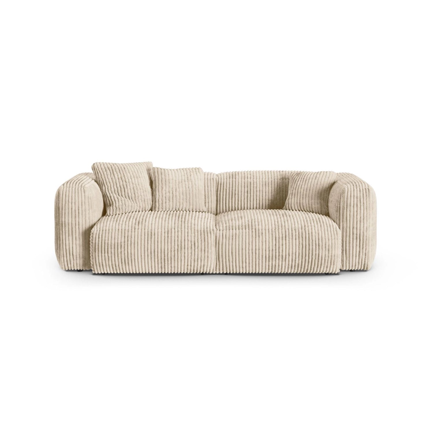 Martina 3-Sitzer Sofa, Sitztiefe 90 cm, aus Cord in Leichtes Beige (Tilia 03), 240x120 cm von Micadoni – Bild 1