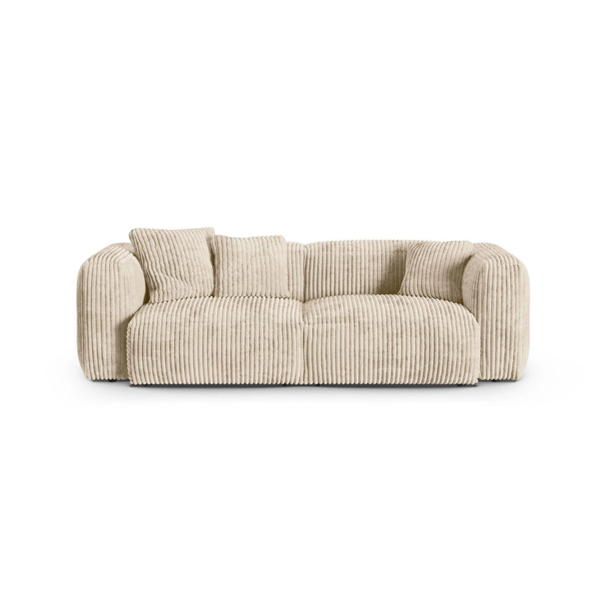 Martina 3-Sitzer Sofa, Sitztiefe 90 cm, aus Cord in Leichtes Beige (Tilia 03), 240x120 cm von Micadoni – Bild 1