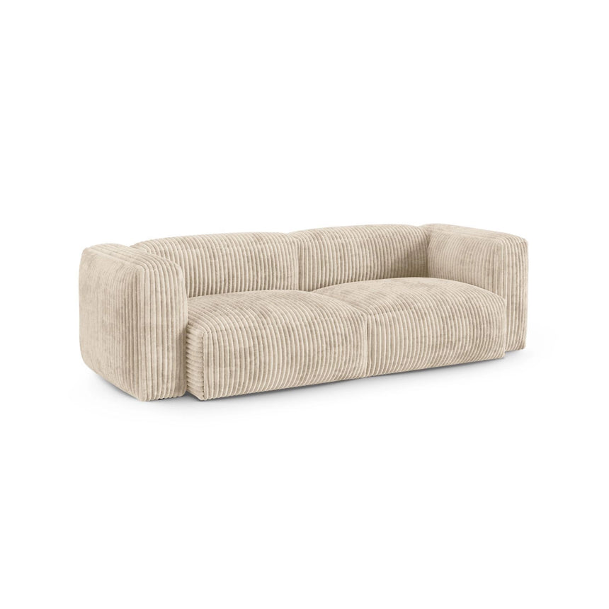 Martina 3-Sitzer Sofa, Sitztiefe 90 cm, aus Cord in Leichtes Beige (Tilia 03), 240x120 cm von Micadoni – Bild 3