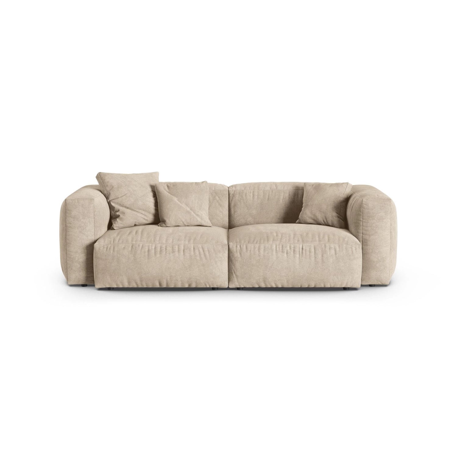 Martina 3-Sitzer Sofa, Sitztiefe 90 cm, aus Samt, Cord, Boucle oder Strukturstoff, 240x120 cm von Micadoni – Bild 1
