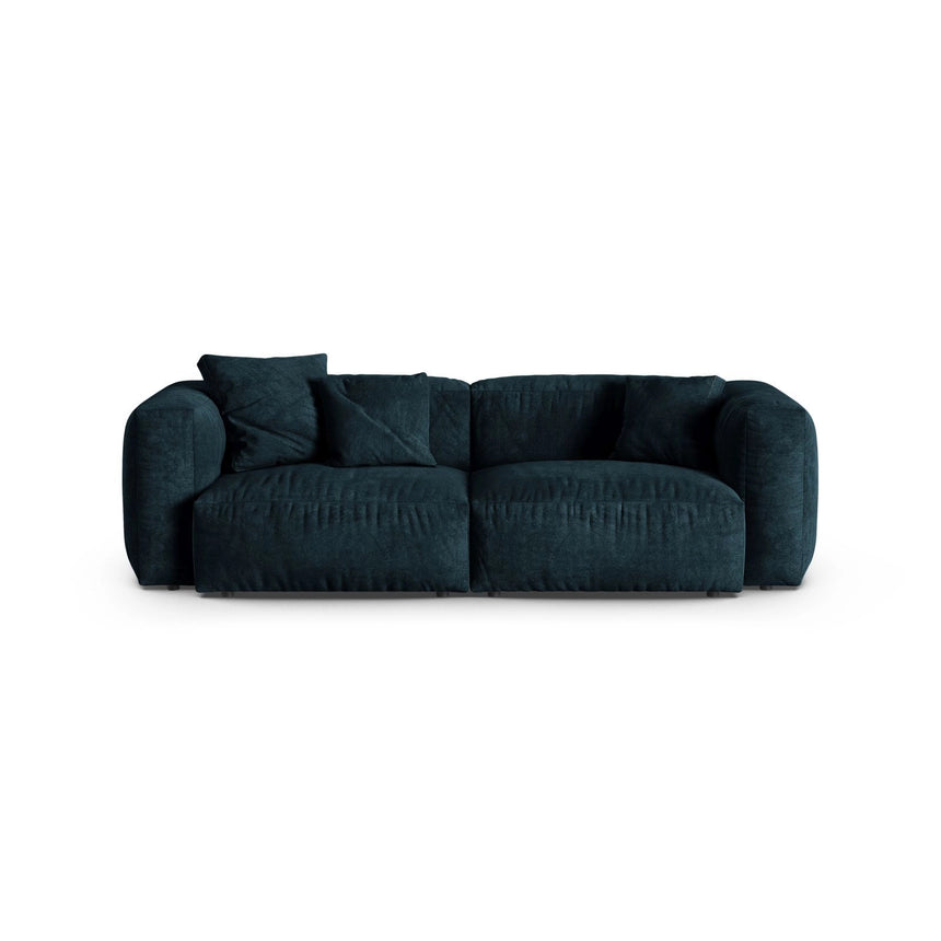 Martina 3-Sitzer Sofa, Sitztiefe 90 cm, aus Samt in Deep Petrol (Vogue 13), 240x120 cm von Micadoni – Bild 1