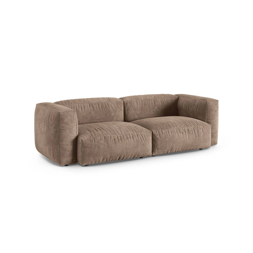Martina 3-Sitzer Sofa, Sitztiefe 90 cm, aus Samt in Dunkelbeige (Vogue 3), 240x120 cm von Micadoni – Bild 3