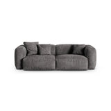 Martina 3-Sitzer Sofa, Sitztiefe 90 cm, aus Samt in Grau (Vogue 15), 240x120 cm von Micadoni – Bild 1
