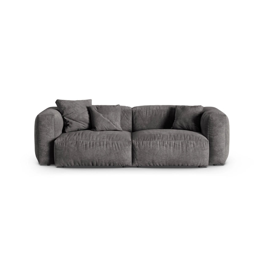 Martina 3-Sitzer Sofa, Sitztiefe 90 cm, aus Samt in Grau (Vogue 15), 240x120 cm von Micadoni – Bild 1